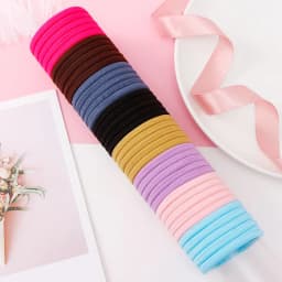 100PCS/Set Women Girls 4.0CM Colorful Nylon Elastic Hair Bands Ponytail Hold Hair Tie Rubber Bands Scrunchie Hair Accessories