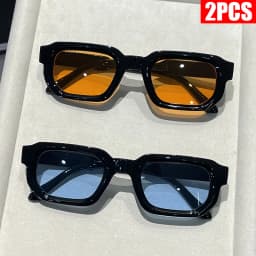 2/3PCS Vintage Rectangle Frame Sunglasses for Women Fashion Retro Luxury Brand Design UV400 Sun Glasses Men's Eyewear Goggles