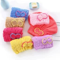 Women Bowtie Quick Drying Hair Cap Microfiber Superfiber Bathing Shower Cap For Spa Bathroom Hair Towel Accessories