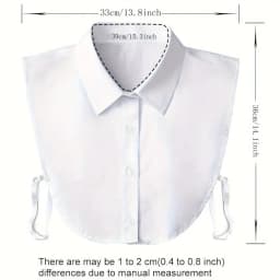 Fake Shirt Collar Elegant Detachable Button-Up Collar One Size for Layered Outfit Styling Fashion Accessory Sleeveless Design