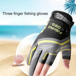 Fishing Cycling Gloves Men Summer Three Finger Cut Gloves for Fishing Sun Protection Male Anti-Slip Drive Breathable Thin Gloves