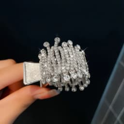Fashion Irregular Metal Hair Claw Clip Women Shiny Rhinestone High Ponytail Shark Hairpins for Girls Hair Accessories Headwear