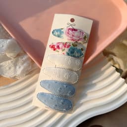 6Pcs/set Fresh Print Cotton Alloy Hair Clips for Kids Fabric Plaid BB Hairpins Girl Hairgripe Headwear Baby Hair Accessories