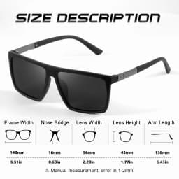 CRIXALIS Polarized Sunglasses For Men And Women Vintage Square Driving Fishing Neutral Sunglasses Anti-reflective Shade UV400