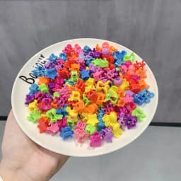 50pcs Girs Cute Colorful Flower Star Crown Small Hair Claws Lovely Hair Decorate Claw Clips Hairpins Kids Sweet Hair Accessories