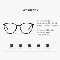 Photosensitive Color-changing Nearsighted Glasses With Anti-blue Light Protection.8147