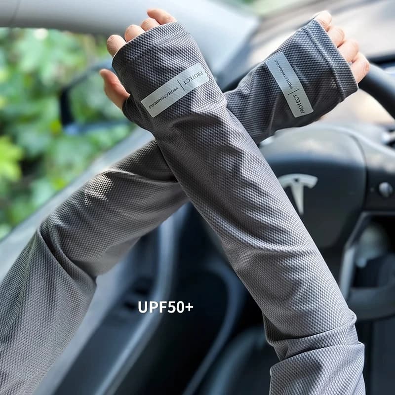 UV Solar Arm Sleeves Men Cycling Mask Long Sleeve Ice Silk Driving Arm Cover Sun-protective Summer Women Anti-Sunburn Cool Muff