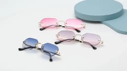 Vintage Rimless Polygon Sunglasses Women Men Luxury Brand Designer Popular Travel Small Frame Sun Glasses Ladies