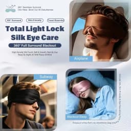 Silk Sleep Mask Soft Pressureless Sleeping Mask 100% Mulberry Silk for Eye Skin Anti Wrinkles Adjustable Wide Velcro Ear Cover