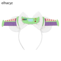 Cartoon Mouse Ear Headband Sequins Bow Hairband Space Astronaut Cowboy Party Hair Accessory for Women Cosplay Costume Headwear