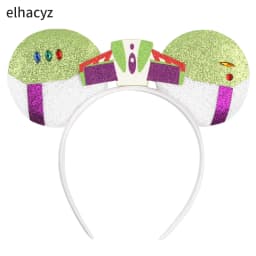 Cartoon Mouse Ear Headband Sequins Bow Hairband Space Astronaut Cowboy Party Hair Accessory for Women Cosplay Costume Headwear
