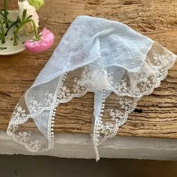 French Chic Alice White Lace Triangle Hair Wrap Fashion Accessory 
