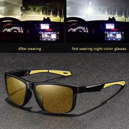 Fashion Vintage Square Frame Unisex Night Vision Glasses Reduce Visual Fatigue Lenses Anti-Glare Anti-Reflective Eyewear