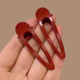 2Pcs Burgundy Hair Clips BB Clip Non-Slip Durable Rectangular Hair Claw Clips Elegant & Minimalist Hair Accessories for Braids