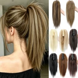 Synthetic Straight Waterfall Claw Clip Ponytail Hair Extensions,Half Up Half Down Hairstyle Available,Ideal for Women's Daily