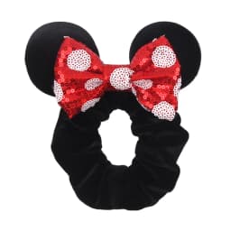 Cute Mouse Ears Velvet Scrunchies Hairband Women Elastic Ponytail Holder Girls Sequin Bow 2023 Kids Party DIY Hair Accessories