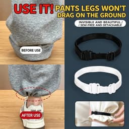 2/4Pcs Invisible Leg Shortening Straps,Adjustable No-Sew Hidden Non-slip Pants Edge Bands, Anti-drag Pants Hem Fixing Device