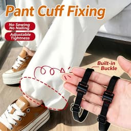 2/4Pcs Invisible Leg Shortening Straps,Adjustable No-Sew Hidden Non-slip Pants Edge Bands, Anti-drag Pants Hem Fixing Device