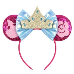 Disney Castle Mickey Mouse Ears Headband Sequins Bow Girls Cosplay Hairband Adult/Kids Party Gift Children Hair Accessories