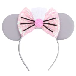 Disney Castle Mickey Mouse Ears Headband Sequins Bow Girls Cosplay Hairband Adult/Kids Party Gift Children Hair Accessories