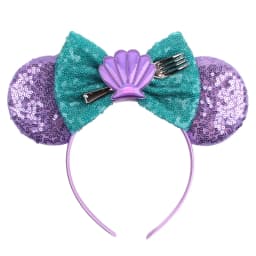 Disney Castle Mickey Mouse Ears Headband Sequins Bow Girls Cosplay Hairband Adult/Kids Party Gift Children Hair Accessories