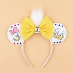 Disney Castle Mickey Mouse Ears Headband Sequins Bow Girls Cosplay Hairband Adult/Kids Party Gift Children Hair Accessories