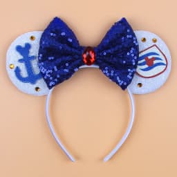 Disney Castle Mickey Mouse Ears Headband Sequins Bow Girls Cosplay Hairband Adult/Kids Party Gift Children Hair Accessories