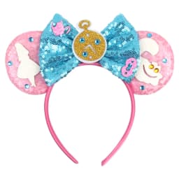 Disney Castle Mickey Mouse Ears Headband Sequins Bow Girls Cosplay Hairband Adult/Kids Party Gift Children Hair Accessories