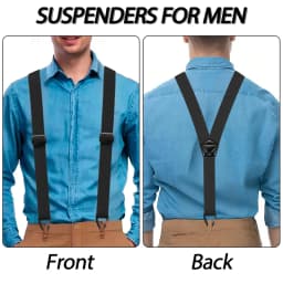 Hidden Suspenders for Men Heavy Duty Work Under Y Back Suspender Clothes 1.5 Inches with 3 Snap Loop