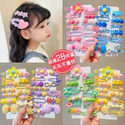 14-8Pcs/Set Candy Color Cartoon Bowknot Flower Hair Clips Baby Girls Yellow Pink Hairpin Barrettes Headwear Kid Hair Accessories