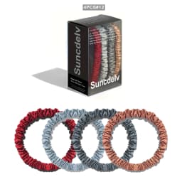 100% Natural Silk Solid Color Hair Ties High Quality Hair Scrunchies (22Momme) Women Big Hairbands Hair Accessories(4PCS Box)