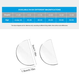 BEGREAT 2pcs Stick-on Reading Glasses Lens Liquid Silicone Bifocal Presbyopic Lenses Magnification Bifocal Lenses +100 to +600
