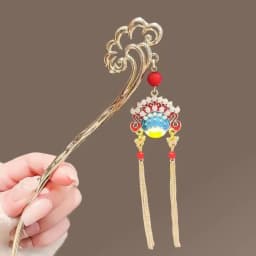 Luminous Flower Hairpin Women Creative Lotus Emit Light Lantern Tassel Hair Stick Vintage Chinese Style Fashion Hair Accessories