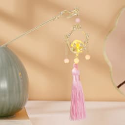 Luminous Flower Hairpin Women Creative Lotus Emit Light Lantern Tassel Hair Stick Vintage Chinese Style Fashion Hair Accessories