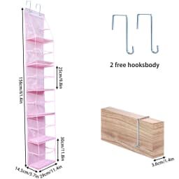 4/6-Tier Hanging Storage Bag Foldable Organizer Over-The-Door Holder For Hair Accessories Snacks Toys Clothes Storage Holder