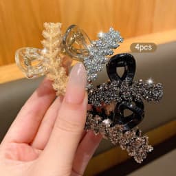4 fashionable clips, sweet hair clips, suitable hair accessories for daily use