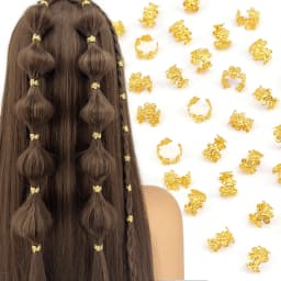 40Pcs Alloy Hair Braids Rings Vintage Hair Pins For Dreadlock Women Girls Hair Accessories Loc Hair Jewelry for Braidsa