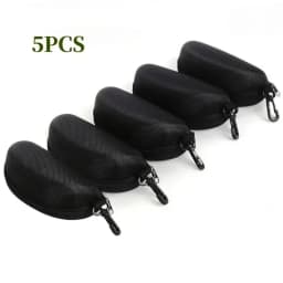 5pack Portable Zipper Sunglasses Protector Box Eye Glasses Case Box Travel Pack Glasses Case Accessories with Hook