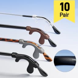 20 PCS Silicone Anti-slip Ear Hooks for Glasses Gun Shape Soft Eyeglass Ear Grips Protector Prevent Slipping 10 Pairs Pack