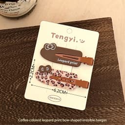 Creative Cute Leopard Print Bow Seamless Hair Clip Side Clip, Versatile Hair Accessory for Girls' Bangs and Loose Hair