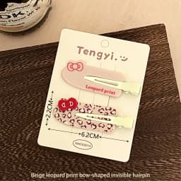 Creative Cute Leopard Print Bow Seamless Hair Clip Side Clip, Versatile Hair Accessory for Girls' Bangs and Loose Hair
