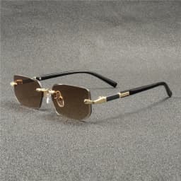 5/1 PCS Rimless Sunglasses Rectangle Fashion Popular Women Men Shades Small Square Sun Glasses For Female Male Summer Traveling