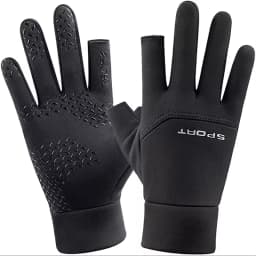 Winter Fishing Men's Gloves Women Cycling Warm Anti-Slip Gloves for Fishing Sports Touch Screen Two Fingers Cut Outdoor Angling