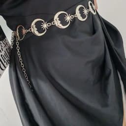 Fashion Golden Tassel Waist Chain Belt Female Bohemian Metal Punk Goth Moon Designer Belts for Women High Quality Dress Chains