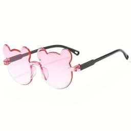 4pcs Cute Square Frame and Bear Ear Shaped Fashion Fashion Glasses