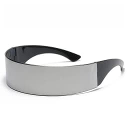 Men And Women Cyberpunk Goggles Futuristic Party Glasses One Piece Wrap Around Mirror Sunglasses Casual Daily Eyewear