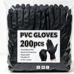 Disposable Black Gloves Unisex Latex Free Nitrile PVC Thick Splayed Fingers Housework Cleaning Car Pet Care Cooking Tools Women