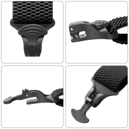 Men Suspenders Heavy Duty Work 3.8cm Wide X-Back with 4 Plastic Gripper Clasps Adjustable Elastic Trouser Pants Braces