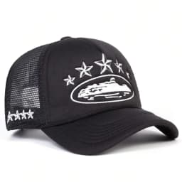 Fashionable Embroidered Baseball Hat Five Star Color blocked Mesh Breathable Summer Duck Tongue Hat Versatile Sunshade Truck Hat