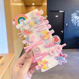 Random 42Pcs Children's Hair Accessories Cute Dopamine Hairpin Girl Side Bangs Clip Hairpin Cartoon Duckbill Headgear